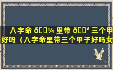 八字命 🌼 里带 🐳 三个甲子好吗（八字命里带三个甲子好吗女）